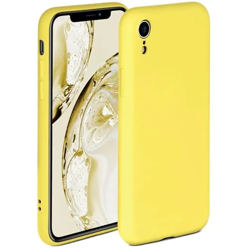 ONEFLOW Soft Case für iPhone XR Hülle aus Silikon mit Kameraschutz, Silikonhülle mit erhöhtem Schutz fürs Display, Backcover Schutzhülle, weiche Handyhülle, Gelb