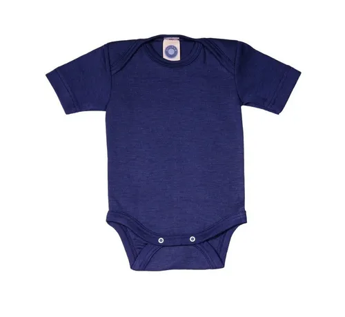 Cosilana Kurzarmbody aus Bio Schurwolle & Seide, blau 62/68 - Baby-Wäsche, der hochwertige Kurzarm-Body aus Bio Schurwolle und Seide sorgt für ein angenehmes Klima und hält die Körpertemperatur im Gleichgewicht.
