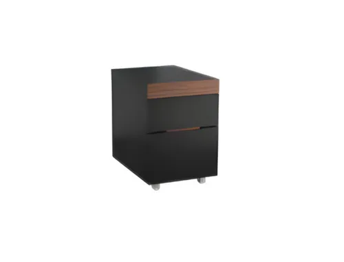 Moderne Kommode Braun Schwarz für das Arbeitszimmer - Stylische Kommode mit 2 Schubladen, ideal für das Arbeitszimmer. Kompakt und funktional mit einer Breite von 60 cm und einer Höhe von 60 cm. Zudem pflegeleicht und in modernem Design.