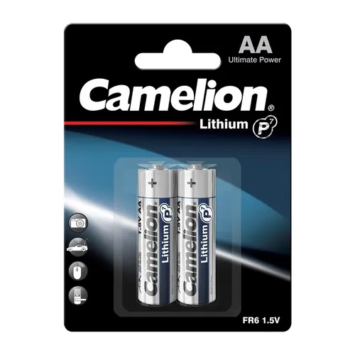 Camelion 2x LR6 FR6 Mignon AA Lithium Batterien - Einweg-Batterien mit Lithium-Technologie für längere Haltbarkeit und optimale Leistung in Ihren Geräten.