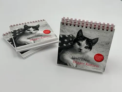 Ansichten kluger Katzen: Zweifarbiger Postkarten-Aufsteller, mit 25 Postkarten zum Heraustrennen