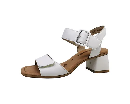 Remonte Damen Sandale in Weiß, Größe 39 - Wanderschuhe: Bequeme Sandale mit flachem Absatz und Klettverschluss, ideal für lange Spaziergänge und den Sommer.