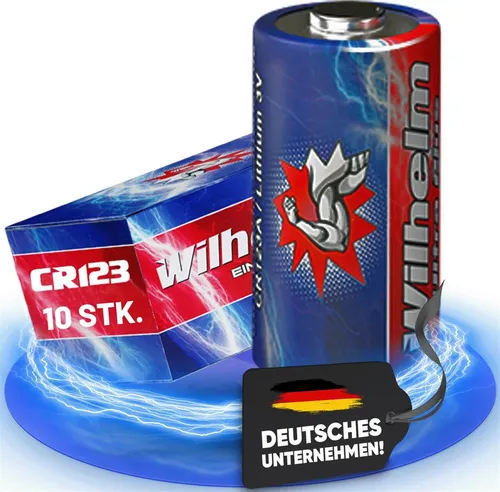 CR123 WILHELM 3V Lithiumbatterie CR123A 123 CR Fotobatterie Photo 10 x