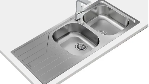 Teka STEEL SINK UNIVERSE 80 T-XP 2B 1D REV - Hochwertige Edelstahl-Spüle für moderne Küchen, mit zwei Becken und einem praktischen Design für optimale Funktionalität.