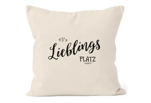 MoonWorks Dekokissen Kissenbezug Lieblingsplatz Geschenk Kissen-Hülle Deko-Kissen 40x40 MoonWorks®
