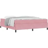 vidaXL Bettrahmen mit Matratze Rosa 180 x 200 cm – Modernes Design - Stylischer Bettrahmen mit komfortabler Matratze für entspannte Nächte. Der stabile Holzrahmen sorgt für Langlebigkeit und die elegante Rosa-Farbe passt perfekt in moderne Schlafzimmer.