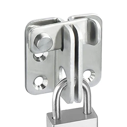 SAYAYO Türriegel Edelstahl Riegelschloss Klein Schlossriegel Abschließbar mit Vorhängeschloss Loch Riegel für Tor, Fenster, Zaun, Nach Links öffnen, EMS3001