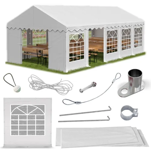 Partyzelt 4x10 Pavillon Bierzelt Festzelt Gartenzelt 10x4 weiß PE