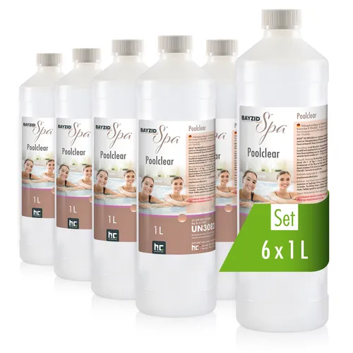 BAYZID® SPA Poolclear - Trübungsbeseitigung für Whirlpools - Effektive Poolpflege zur schnellen Beseitigung von Trübungen durch Algen und Bakterien, kompatibel mit Filterballs und Kartuschen für glasklares Badewasser.