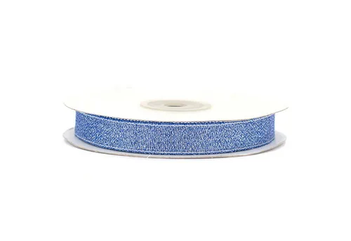 Creativery Geschenkband, Glitzerband 12mm x 32m Rolle Blau / Silber