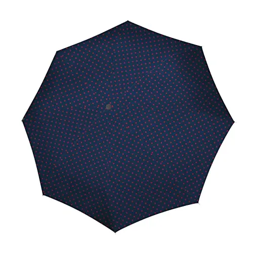reisenthel Umbrella Pocket Duomatic Mixed Dots Red - Taschenschirm aus recycelten PET-Flaschen, mit ergonomischem Griffdesign und automatischem Öffnen für höchsten Komfort. Sturmfest bis 120 km/h und wasserabweisend - ideal für alle Wetterbedingungen.