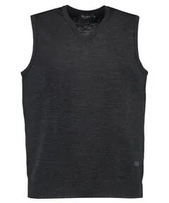 Maerz Herren Pullunder 460000, Gr. 54, Grau (591) - Strickjacke für Herren aus 100% Merinowolle, klassischer V-Ausschnitt, maschinenwaschbar und pflegeleicht – ideal für stilvolle Anlässe oder den Alltag.