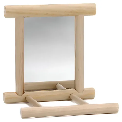 Beeztees Vogelspielzeug Spiegel Holz Landeplatz 10x10x10,5 cm Kiefernholz