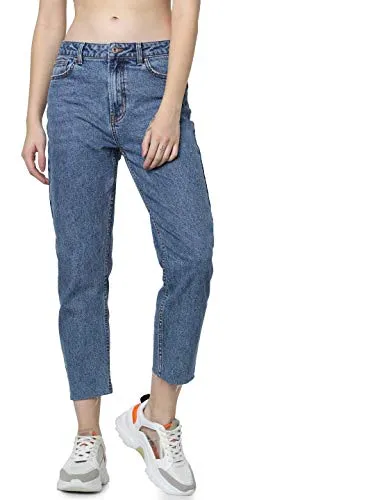 ONLY Female Straight-Fit Jeans ONLEMILY - Hohe Taille und gerader Schnitt - Stylische Straight-Fit Jeans mit hoher Taille für einen figurschmeichelnden Look, ideal für jeden Anlass. Hergestellt aus 99% Baumwolle für optimalen Tragekomfort.
