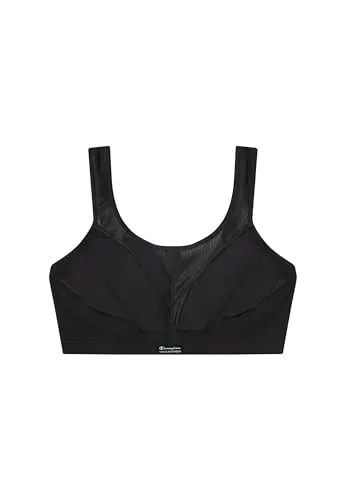 Champion Sa Sn109 D+Max Sport-BH für Damen, Schwarz, 34F - Funktionsunterwäsche mit optimalem Halt, ideal für sportliche Aktivitäten, Größen von 70D bis 85K, verstellbare Riemen für individuelle Passform.