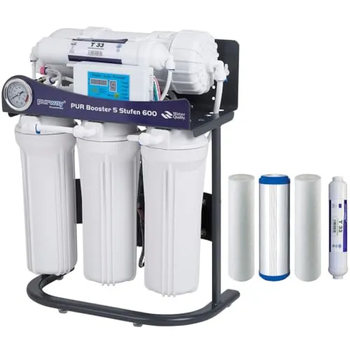 PUR Booster 5 Stufen 600 GPD Direct flow Umkehrosmoseanlage + ERSATZFILTERSET