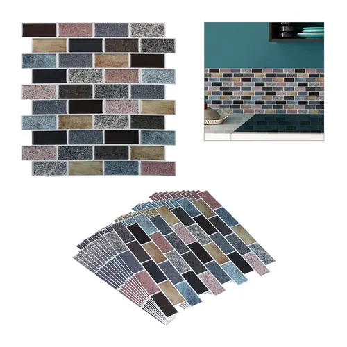 Fliesenaufkleber 3D Steinoptik - 10er Set selbstklebend - Wandtattoos & Wandbilder - Verleihen Sie Ihren Fliesen einen modernen Look mit diesen 3D Steinoptik Aufklebern, die einfach anzubringen sind und für einen beeindruckenden Effekt sorgen.