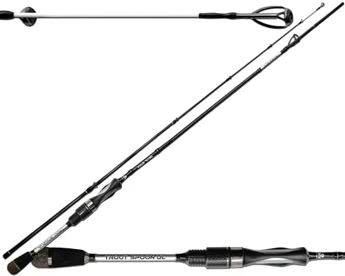 Wild Devil Baits Devil Stick Trout Spoon UL 1,90m 1-6G Ultra Light Spinnrute Solid Tip UL Angelrute Vollcarbon Spitze Barschrute Forellenrute Angelruten