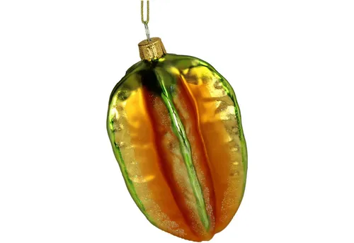 HD Collection Christbaumschmuck, Christbaumschmuck Glas 10,6cm Sternfrucht Karambole Figur Orange