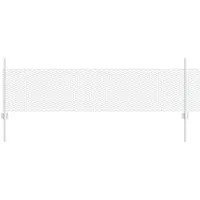 vidaXL Zaun mit Pfosten Silber 0,5 x 100 m Stahl - Gartenzäune aus hochwertigem, rostbeständigem Stahl, ideal für sichere und stilvolle Außenbereiche. Wetterfest und anpassbar für jeden Garten oder Terrasse.