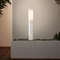 BRILLIANT Außenstandleuchte 50 cm mit Bewegungsmelder | Edelstahl & Kunststoff | 96412/82