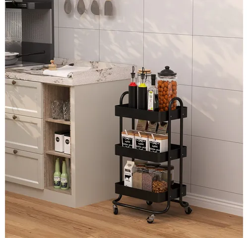 Vicco Rollregal Tron, rollbare Küchen-Minibar von Vicco