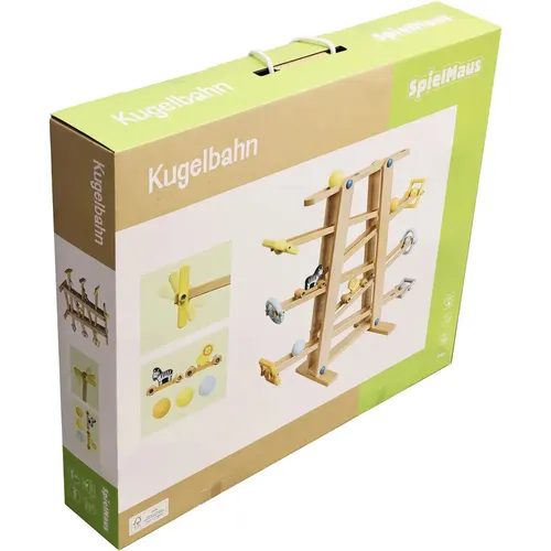 Spielmaus® Tier-Kugelbahn Holz Kugelbahn mit Rollelementen