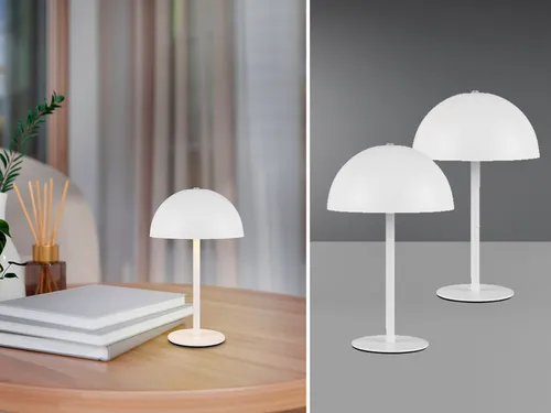 2er SET kabellose Akku Tischlampen Weiß - Touch dimmbar & USB aufladbar - Klassische Tischleuchten im 2er SET mit Retro Design, dimmbar in 3 Stufen und bis zu 10 Stunden Leuchtdauer - ideal für jeden Raum ohne Stromanschluss.