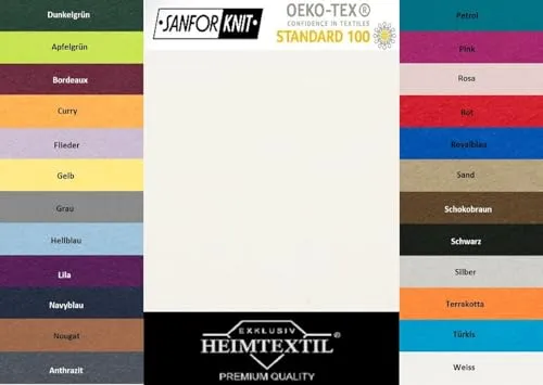 EXKLUSIV HEIMTEXTIL Marke Jersey Spannbettlaken 90-100 x 200 cm 100% Baumwolle Öko - Tex Zertifiziert, Markenqualität, Matratzenhöhe bis 25 cm, Naturweiß