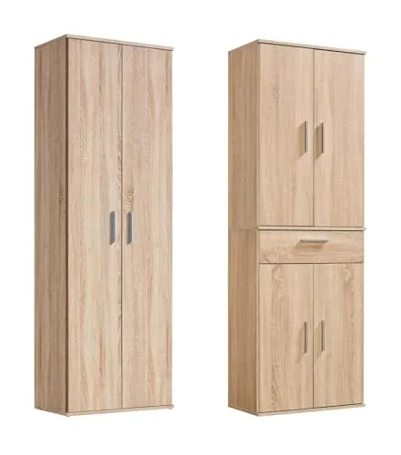mokebo Schrank-Set Die Allzweckwaffe, (2er-Set) - Schranksysteme mit vielseitigem Stauraum. Ideal für kleine Räume, bietet dieses Set aus Besenschrank und Schubladenschrank optimale Aufbewahrungslösungen. Made in Germany, einfache Montage und Lieferung direkt zu dir!