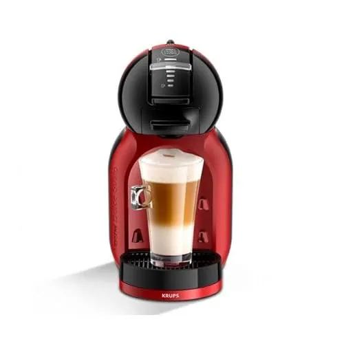 Krups KP123HAS Mini Me Multi-Getränk-Kapselkaffeemaschine, Schwarz und Rot, Hochdruck, kompakt, Stopp, Automatisch, Getränkegröße einstellbar