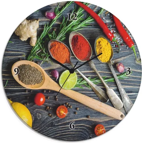 ARTland Glas Wanduhr Quarzuhr in grün von ARTland