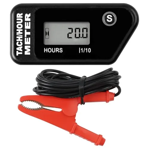 Runleader RL-HM016J Digital Hours Tachometer with Alligator Clip Waterproof
