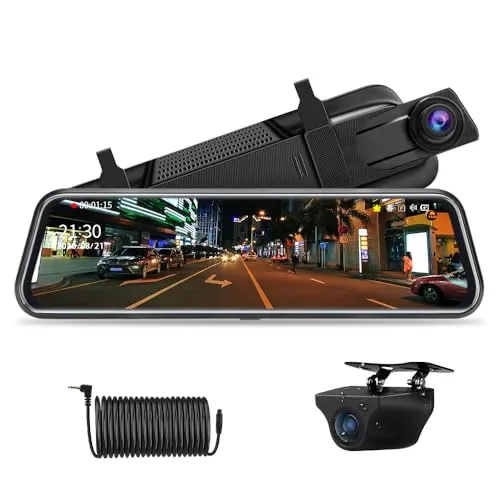 Jansite Spiegel Dashcam mit Rückfahrkamera 10'' Touch Screen FHD 1080P