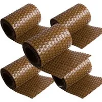 NYVI Polyrattan Sichtschutzstreifen 255x19 cm - 5 Rollen in Hellbraun - Zubehör für Zaunbau & Sichtschutz, reißfest und witterungsbeständig, ideal für mehr Privatsphäre und optische Aufwertung von Zäunen und Balkonen.
