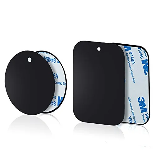 YIANERM 4 Packungen Selbstklebende Metallplatte für magnetische Autohalterung (2 runde und 2 rechteckige)