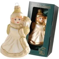 Krebs Glas Lauscha Weihnachtsornament Engel 1-tlg. 14cm von Krebs Glas Lauscha