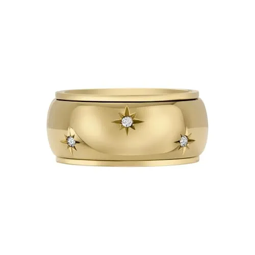 Fossil Damen-Edelstahlband Ring in Mattes Gold von Fossil