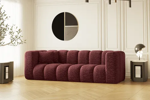 Kaiser Möbel Couch Grand, Rot, 3-Sitzer, Modular, 230x70x91 cm - Modulares 3-Sitzer Sofa Grand in elegantem Rot – ideal für verschiedene Wohnstile. Hochwertiger Veloursstoff und ergonomische HR-Schaumfüllung sorgen für langanhaltenden Komfort. Pflegeleicht und langlebig, perfekt für Ihr Wohnzimmer.