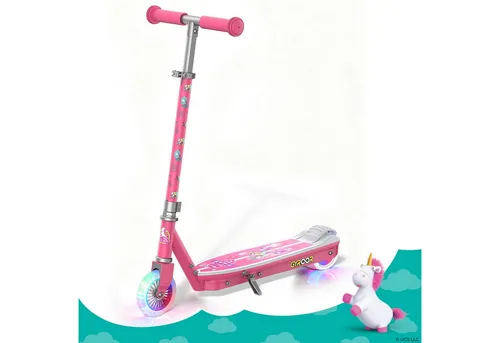 Gyroor E-Scooter 3-12 Jahre – LED-Lichter, Schnellladung, Start per Fußsensor, (1 tlg), Elektro-Kinderroller, Verstellbarer Lenker (75-85cm)
