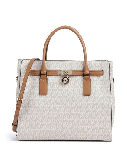 Michael Kors Hamilton Moderne Large Handtasche - Damen, Weiß - Elegante Handtasche aus hochwertigem Lederimitat in Vanilla/Acorn. Perfekt für den Alltag und stilvoller Begleiter für jede Gelegenheit.