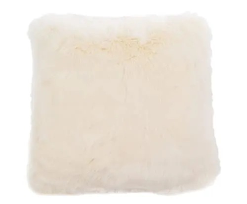 Gözze - Wohnkissenhülle, Kunstfell in edler Pelzoptik, Design Eisbär, 50 x 50 cm - Cremeweiß/Beige