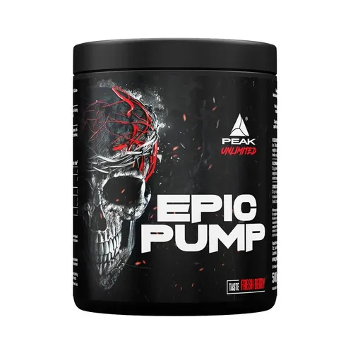 Peak Epic Pump 500g - Fresh Berry - Sportnahrung mit 16.000 mg NO-Präkursoren pro Portion für maximale Leistung – ideal für intensives Training und schnelle Ergebnisse.