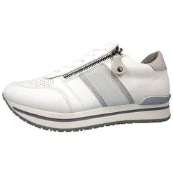 Jane Klain Damen Sneaker weiß 236-005-10 - Sneaker aus Kunstleder im Urban-Look mit Reißverschluss für einfaches Anziehen und trendigen silberfarbenen Akzenten – ideal für Sommeroutfits!
