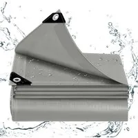 Produktbild WOLTU Abdeckplane Wasserdicht 140 g/m² PE mit Ösen Grau 2x3 m