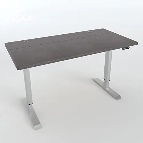 VESKA Höhenverstellbarer Schreibtisch - Flexibles Sitz- & Stehpult für Kinder - Kinderschreibtisch mit stabilen Stahlfüßen und stufenloser Höhenverstellung von 71-120 cm. Ideal für wackelfreies Arbeiten und optimale Ergonomie beim Lernen.
