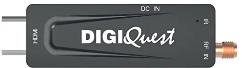 Digiquest DecoderTerrestre, XO Stick, DVB-T2, Schwarz - Sparen Sie Energie durch die Stromversorgung des Fernsehgeräts, 2-in-1-Fernbedienung, ideal für Wandfernseher