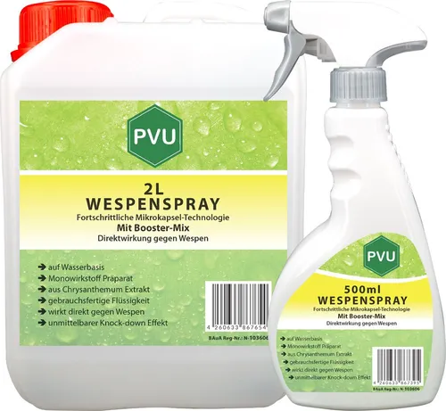 PVU Wespenspray - Insektenschutz mit Sofort-Effekt, langanhaltender Wirkung und geruchsarmem, wasserbasiertem Spray – ideal gegen aggressive Wespen und sicher für empfindliche Oberflächen.