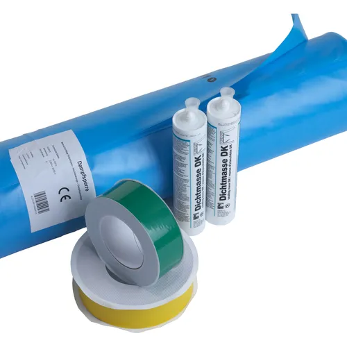 50m² Dampfsperrset 2m x 25m Klebebänder 50mm Klebedichtmassen Dach