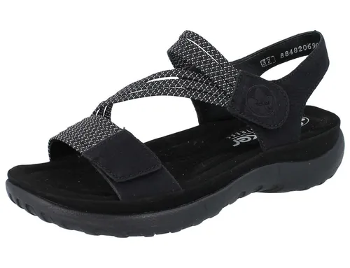 Rieker Sandale schwarz 43 EU – Komfort für den Sommer - Elegante schwarze Sandale in Größe 43 EU aus hochwertigem Synthetik, ideal für angenehme Sommerausflüge und stilvolle Freizeitlooks.